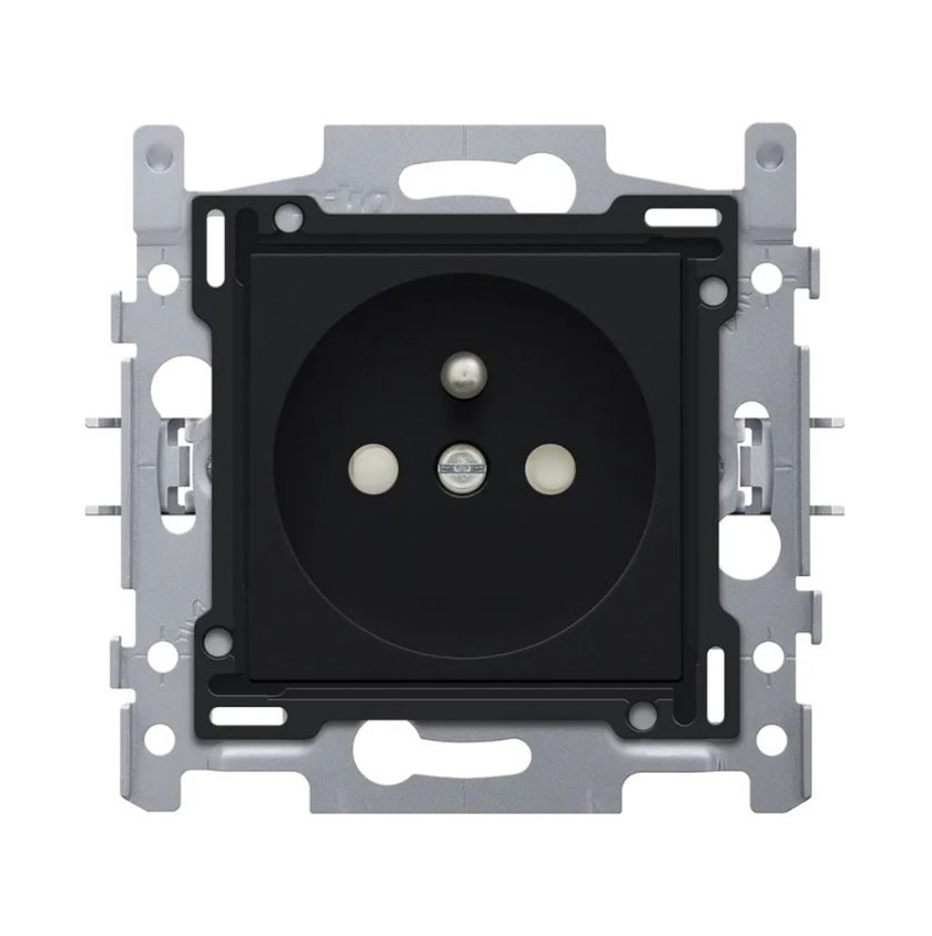 Stopcontact Niko EcoPack Intense met penaarde zwart 28,5mm 10 stuks