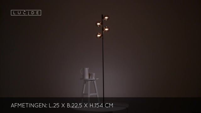 Lucide TYCHO - Vloerlamp - G9 - Zwart