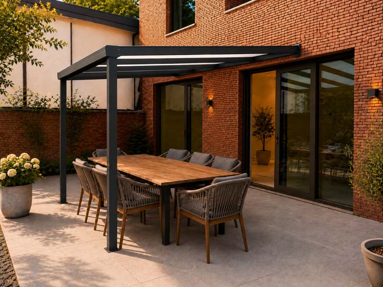 Terrasoverkapping Shadow antraciet 4x3m