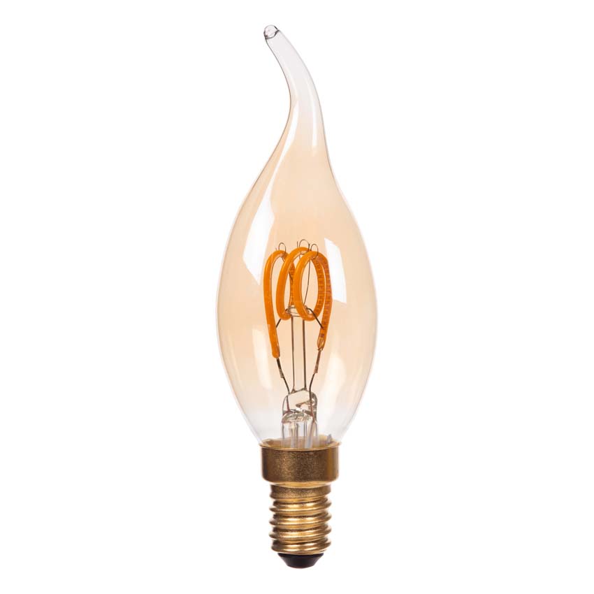 Lucide A60 - Filament lamp - Ø6cm - LED 3 StepDimbaar (Memory) - E27 - 1x4,9W 2200K - Amber