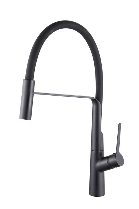 Robinet de cuisine Sandra noir avec bec extractible