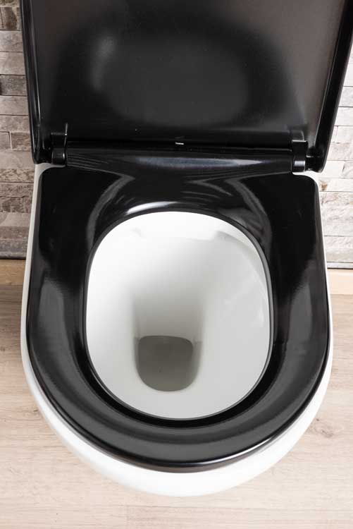 Hangtoilet Gary rimless wit verkort inclusief WC-bril softclose zwart