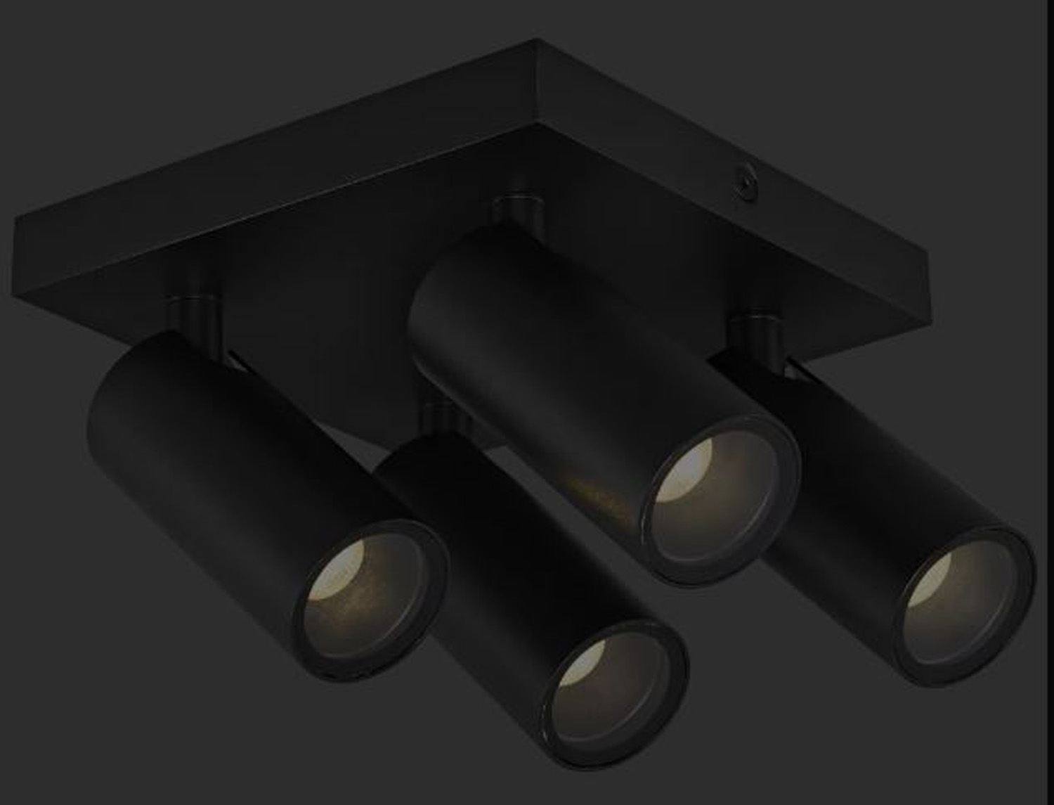Spot en saillie - noir mat - 15x15x13,1cm - 4xGU10 (MR11) max. 10W - IP44 - ampoules non incluses