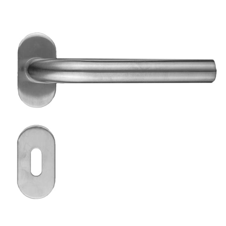 Poignée de porte prof lucera 19mm inox plus rosace barbe