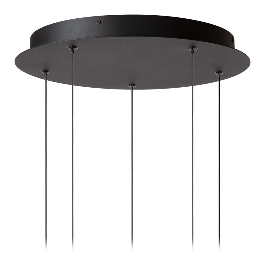 Lucide Premium Calina - Hanglamp - Ø41,9cm - LED Dimbaar - CCT - 5x7,4W 2200K/3300K - Zwart