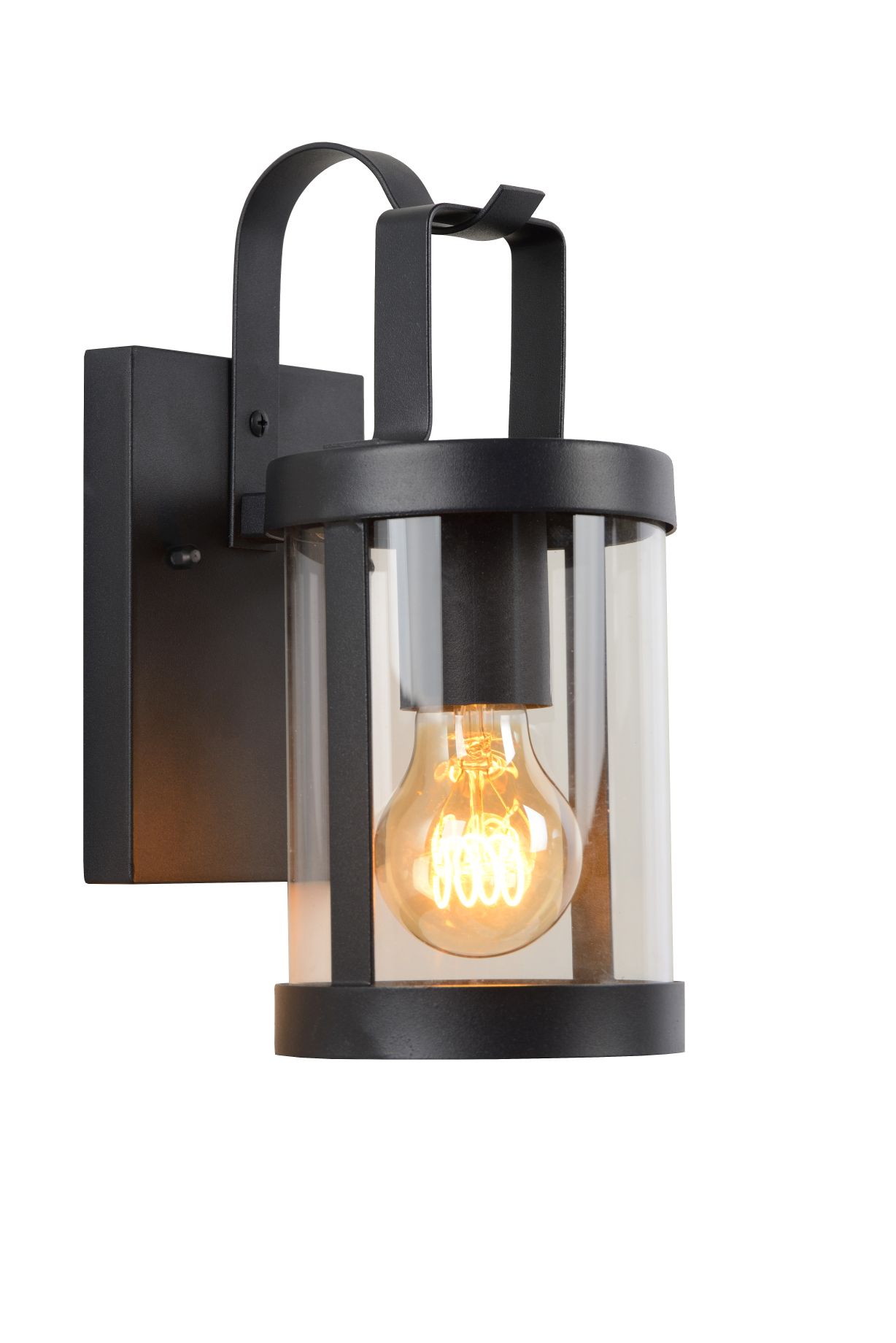 LINDELO Wandlicht IP23 E27 H28cm Zwart