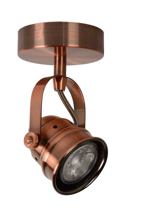 Lucide CIGAL - Plafondspot - Ø 9 cm - LED - GU10 - 1x5W 2700K - Koper