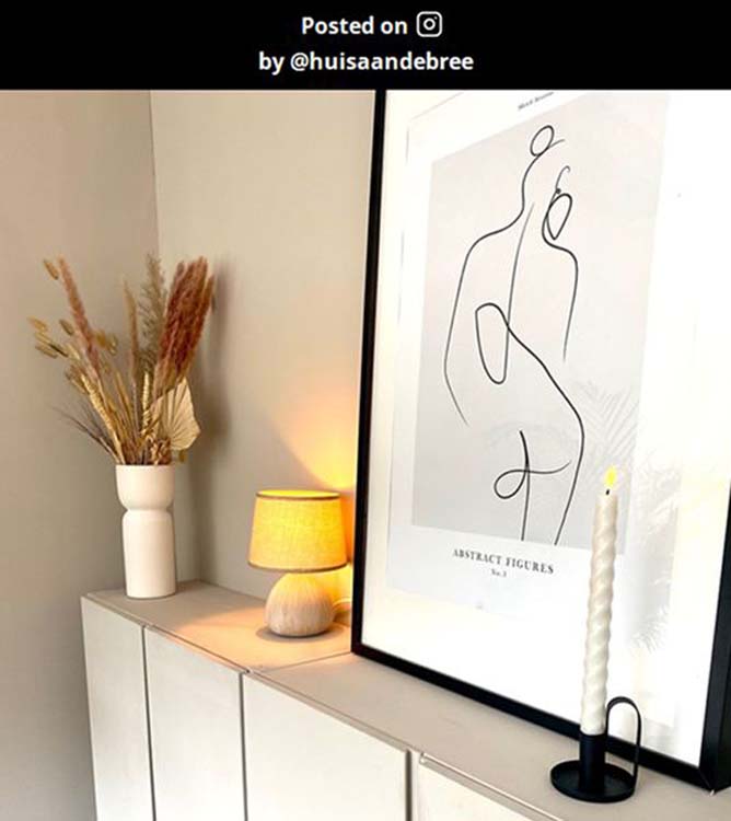 Lampe de table - grise - 18x18x26cm - E14 - 40W