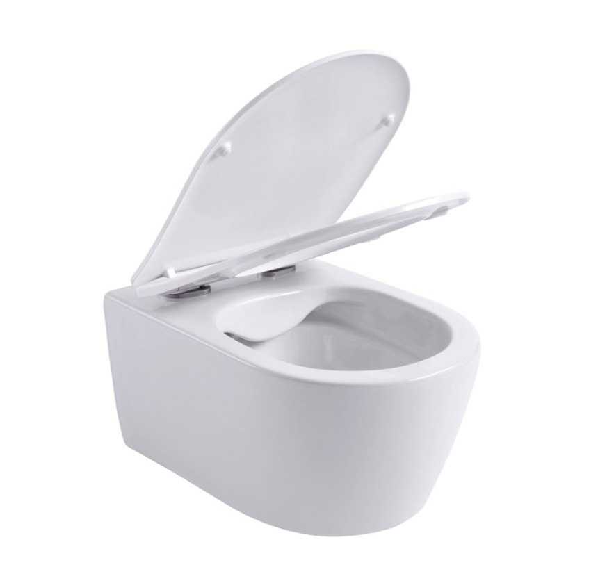 Hangtoilet Achilles rimless dual flush glanzend wit inclusief softclose WC-bril
