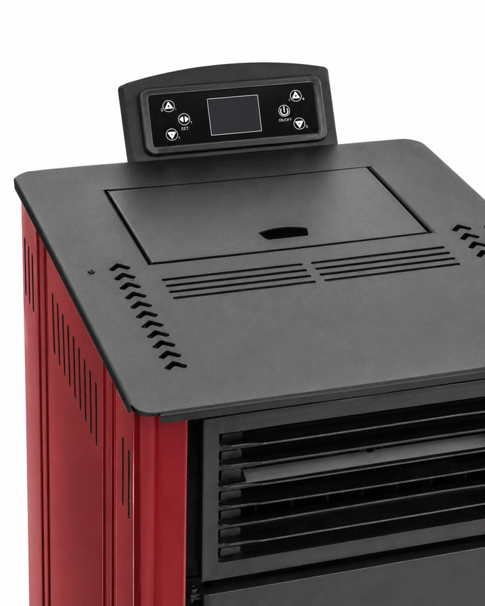 Pelletkachel Digi - 8kW - 160m³ - bordeaux - 47,8x43,5x90,1cm