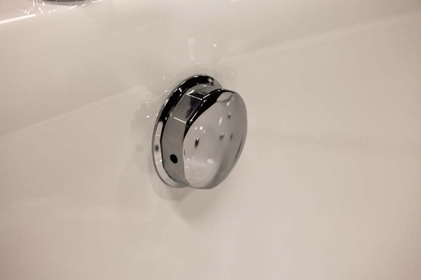 Hoekbad Oliver mat wit met whirlpool 150x150cm