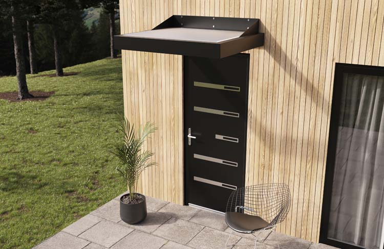 Deurluifel Xenia alu zwart 1250 x 1050 mm