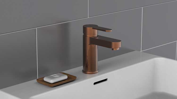 Wastafelkraan Egon mat koper