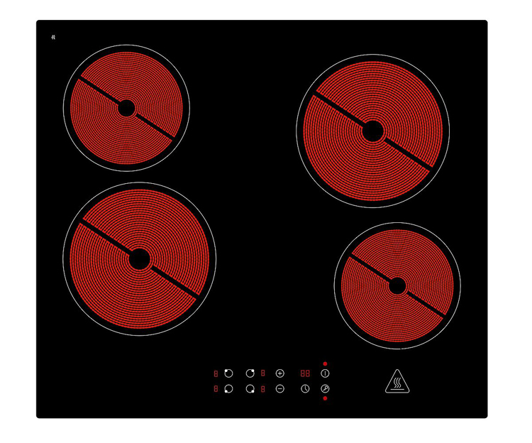 Keuken 340x172cm - zwart/eik donker - vitrokeramische kookplaat