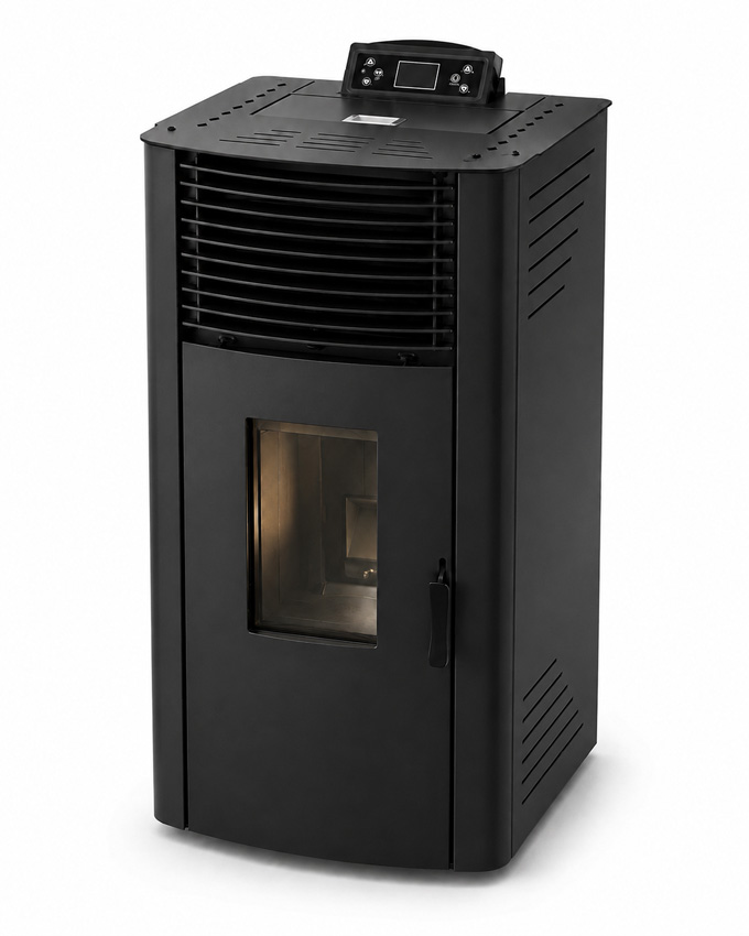 Pelletkachel Digi - 12kW - 244m³ - zwart - 58,5x53,4x105cm