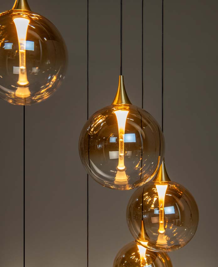 GISELA - Suspension - Ø 61 cm - LED Dim. - 12x3,6W 2700K - Ambre