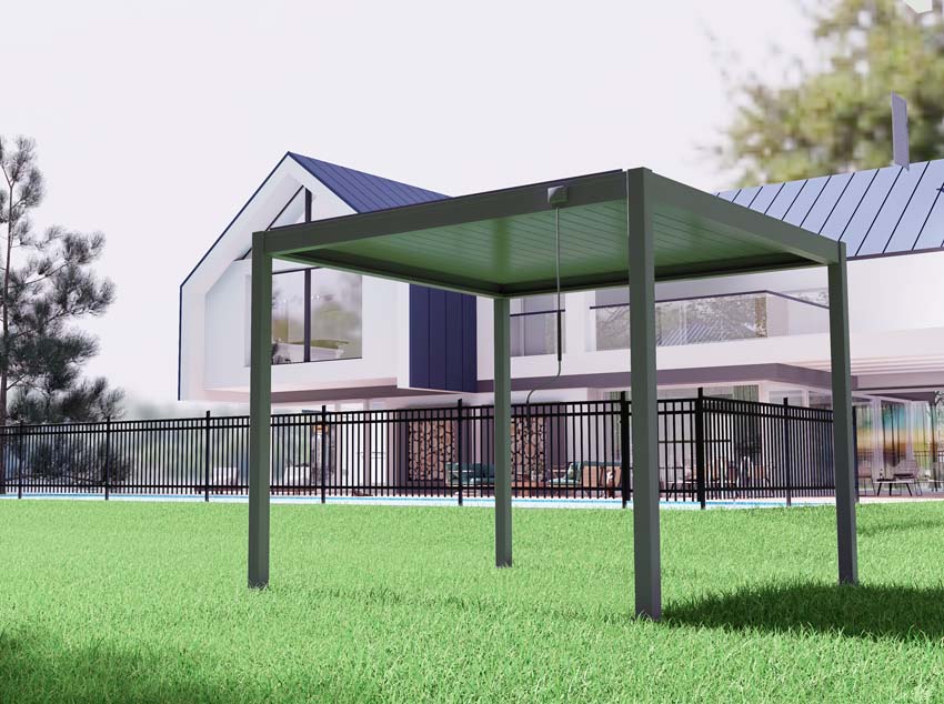 Pergola Olivia aluminium anthracite L400xL300xH250cm manuelle
