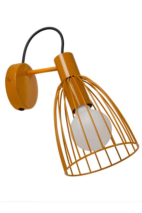 Lucide MACARONS - Wandlamp - 1xE27 - Okergeel