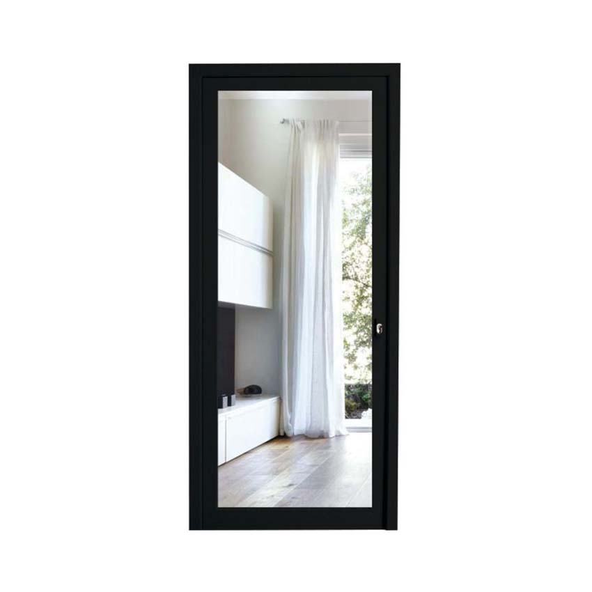 Buitendeur PVC helder glas zwart rechtstrekkend op maat