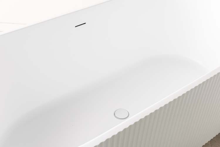 Vrijstaand bad Chloe mat wit geribbeld 170x80cm