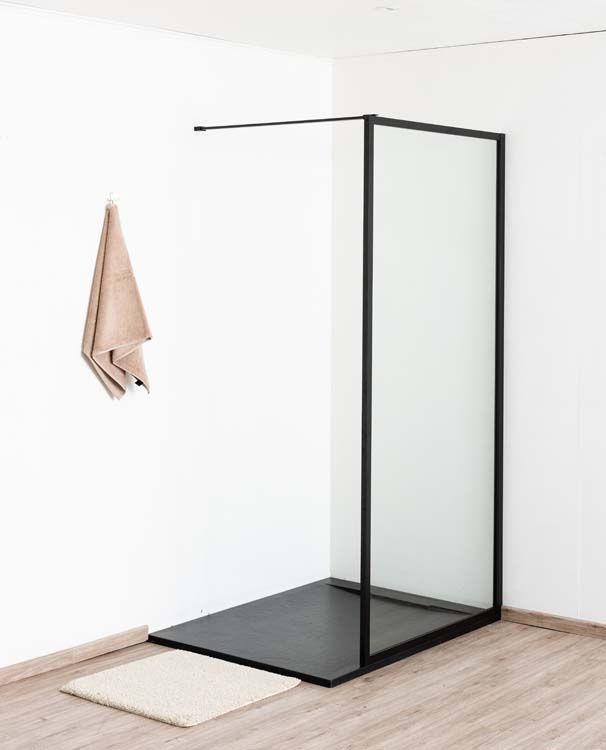 Douchebak Fineza composiet met gelcoat zwart 140x90cm