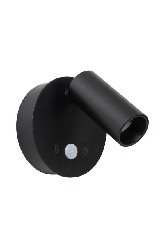Oplaadbare wandspot Rune - zwart - Ø8,1cm - LED Dimbaar - 1x2W - 2700K/4000K - bewegingssensor - magnetisch