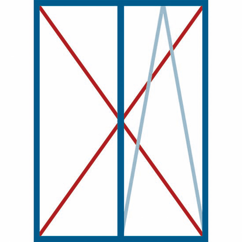 2-VAN oscillo-battant pvc Deceuninck Elegant anthra/bl B1400xH1000 mm