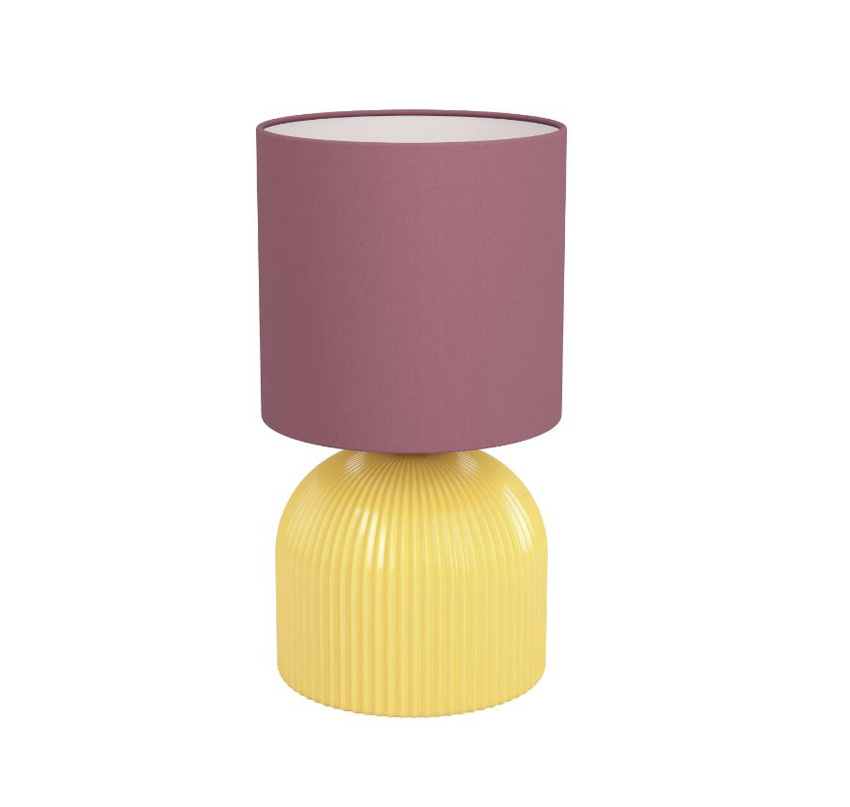 Lampe de table - bordeaux/jaune - Ø14x25,5cm - dimmable - E27 - 1x40W