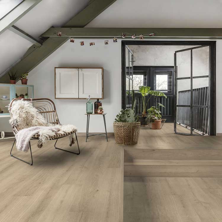 Sol vinyle Floorify Crémant planche 4mm beige clair 121,9x17,8cm Sol vinyle Floorify Crémant planche 4mm beige clair 121,9x17,8cm