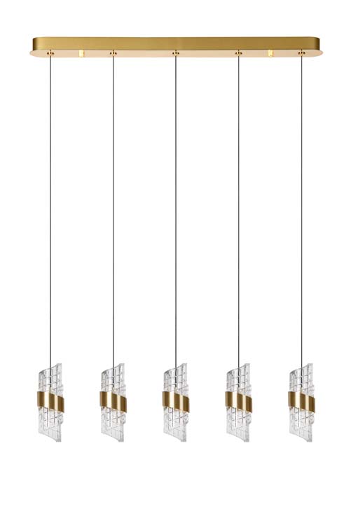 Hanglamp - goud/messing - 84cm - LED - 5x7,8W - 2700K
