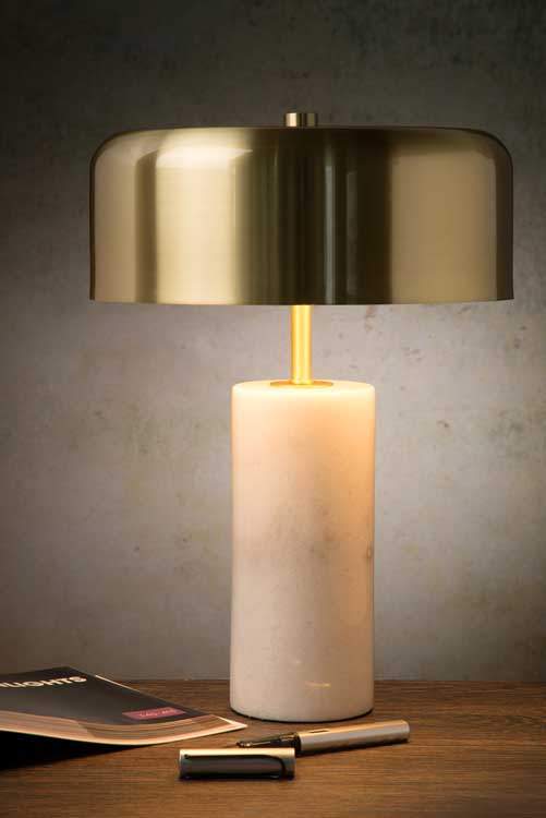 Lucide MIRASOL - Lampe de table - Ø 25 cm - G9 - Blanc