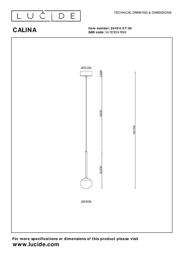 Lucide Premium Calina - Hanglamp - Ø 9,9 cm - LED Dimb. - 1x9W 2700K - Zwart Lucide Premium Calina - Hanglamp - Ø 9,9 cm - LED Dimb. - 1x9W 2700K - Zwart