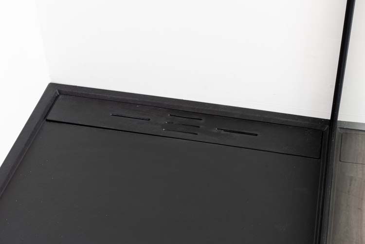 Paroi de douche Umi profile noire 160x200cm avec barre