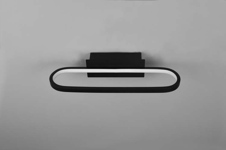 Ecl. salle de bains appl murale LED noir IP44 17W 1700lm