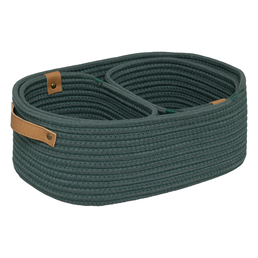 Mandenset Solane groen 35,5x25x12cm 3-delig