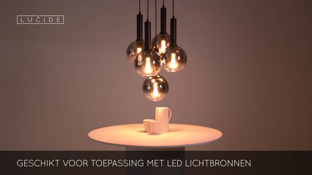 Lucide MARIUS - Suspension - Ø 55 cm - 5xE27 - Noir