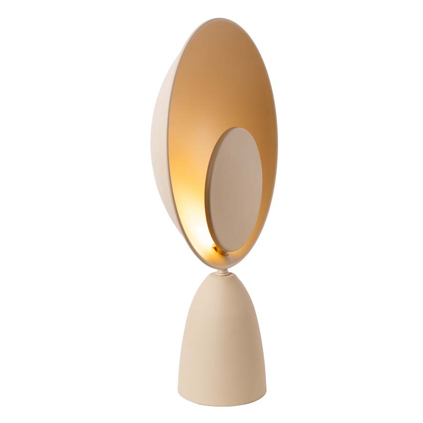 Lucide CASTAMAR - Lampe de table - Ø 25,5 cm - LED - 1x8W 2100K - Taupe