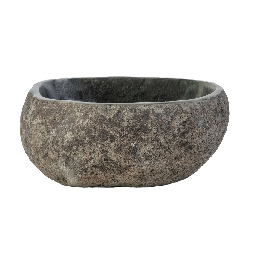 Opbouwkom natuurlijke riviersteen grijs Ø30-35x15cm