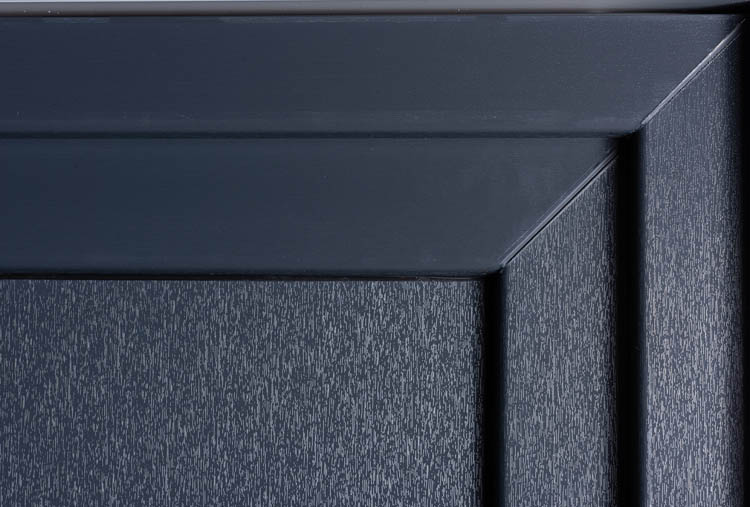 Porte extérieure 4 carrés PVC verre mat anthracite/blanc 980x2180mm ouvrant à gauche