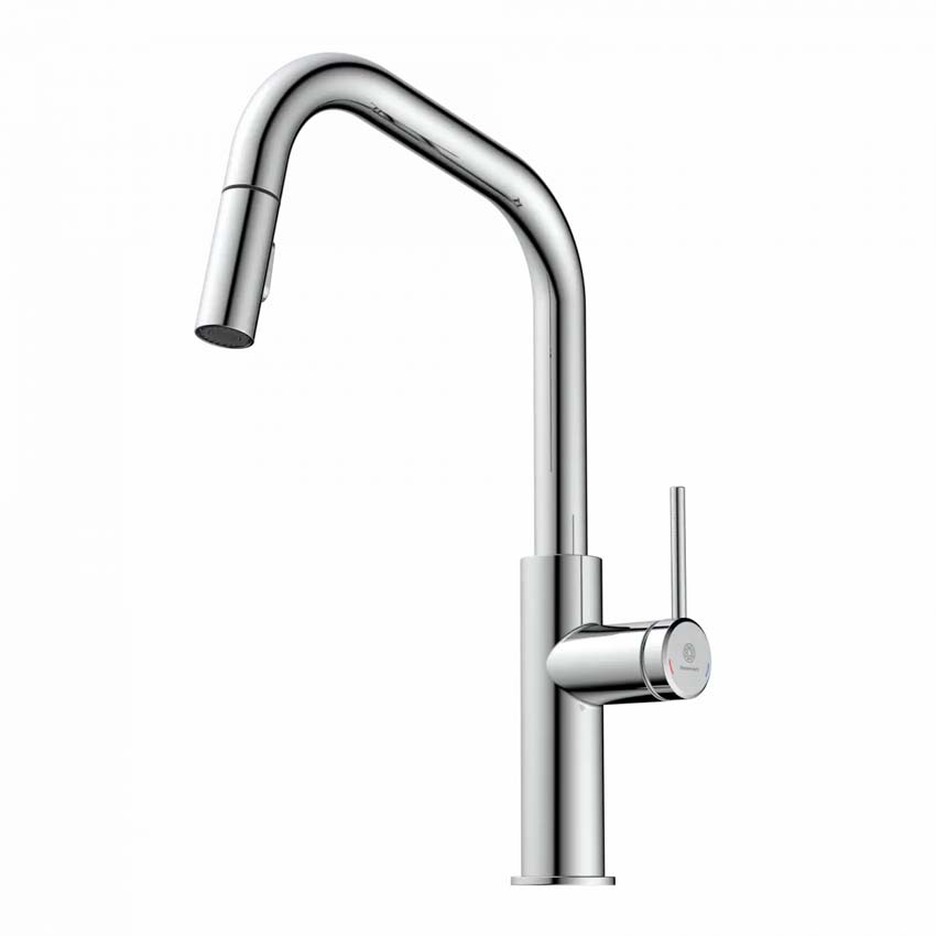 Robinet de cuisine Wasserwerk WK 13 Edge chrome avec bec extractible