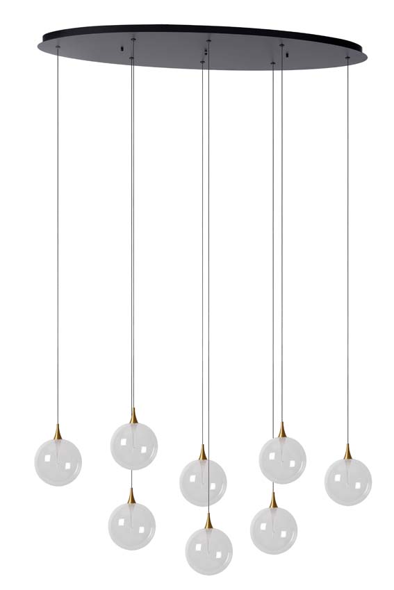 Lucide Premium Gisela - Hanglamp - Ø 140 cm - LED Dimb. - 8x3,9W 2700K - Transparant