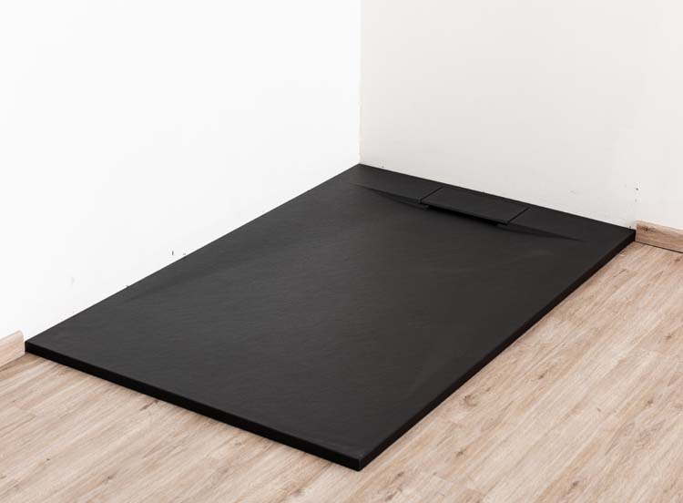 Douchebak Miro SMC mat zwart leisteenlook 140x90cm