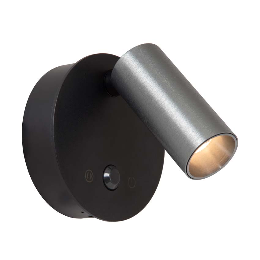 Oplaadbare wandspot Rune - grijs ijzer - Ø8,1cm - LED Dimbaar - 1x2W - 2700K/4000K - bewegingssensor - magnetisch