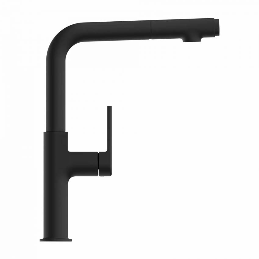 Robinet de cuisine Wasserwerk WK 11 noir mat avec bec extractible
