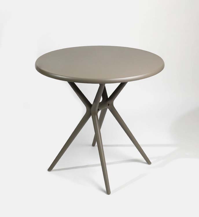 Ronde plastic buitentafel Soller sand 70x50 cm