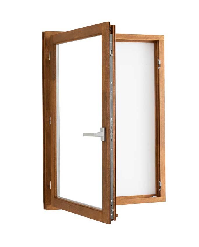 Fenêtre tournante à 1 vantail Trae bois Meranti 55mm naturel L750xH1000mm ouvrant à gauche
