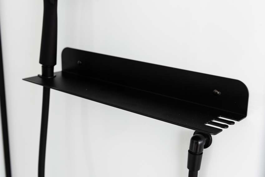 Douchecabine Phoebe hoek zwart/wit schuifdeur 90x90x217cm