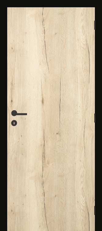 Complete deur tubespaan Nature wood vertic + zwarte deurkast 68cm