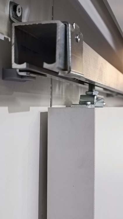 Porte coulissante palladium blanc+rail 200cm inox en kit 93x211.5cm Porte coulissante palladium blanc+rail 200cm inox en kit 93x211.5cm