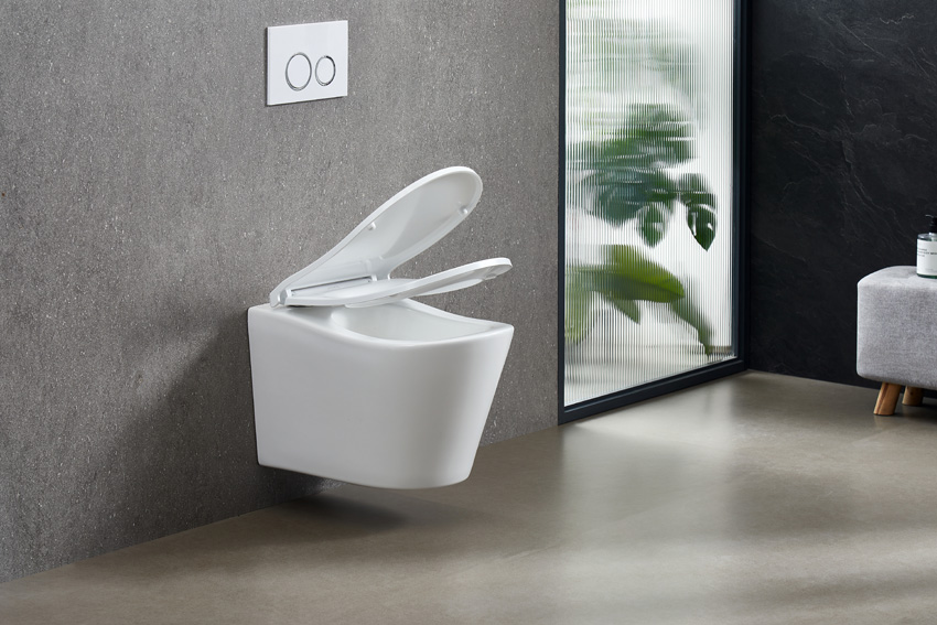 Hangtoilet Lana rimless tornado flush glanzend wit inclusief ergonomische WC-bril
